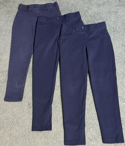 Set of 3 Wonder Nation Girls School Uniform Stretch Ponte Knit Leggings Size 8 - Picture 4 of 5