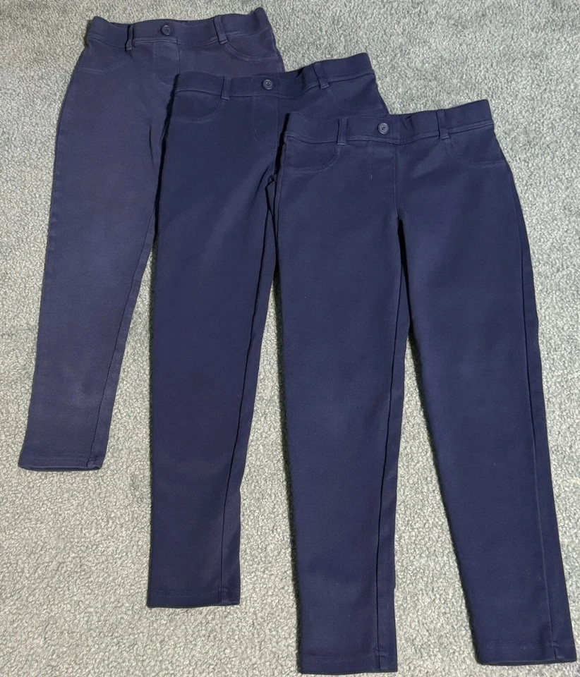 Set of 3 Wonder Nation Girls School Uniform Stretch Ponte Knit Leggings Size 8 - Image 4 of 4