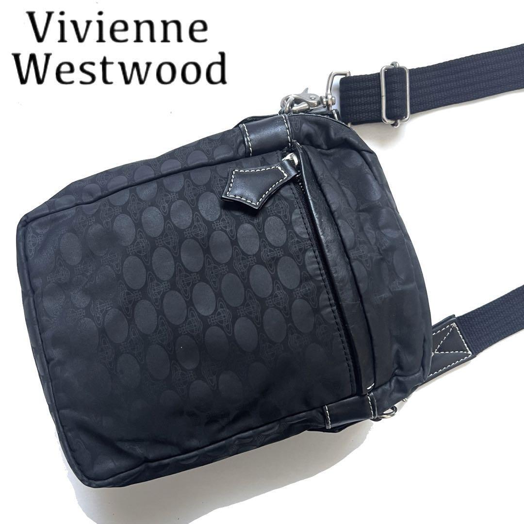 Vivienne Westwood Shoulder Bag Nylon Leather Total Pattern