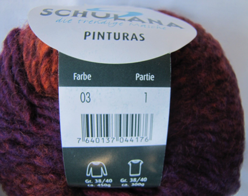 VIER Knäuel Schulana Pinturas Garn mit Schal Set.  Je zwei Farbe #3 und #4. - Bild 4 von 6