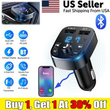 Bluetooth 5.4 FM Transmitter Car Adapter Stereo Music Adapter Hands-Free Calling