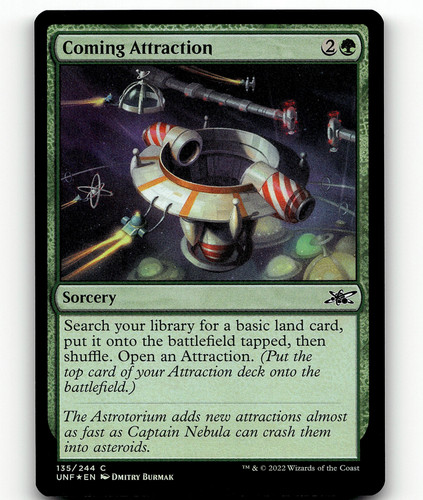 attraction cards mtg Myra the Magnificent - The most fun you can have with Unfinity legally in Commander (Put the top card of your Attraction deck onto the battlefield.) The Astrotorium adds new attractions almost as fast as Captain Nebula can crash them into asteroids. MTG Unfinity Attraction R Ferris