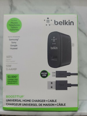 Belkin 18M886 Boost Up 12W USB-A Wall Charger + USB-A to Micro-USB Cable NEW