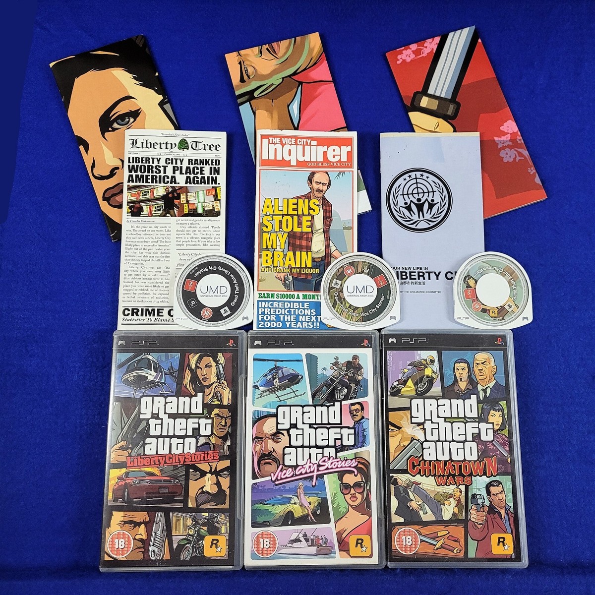 psp GRAND THEFT AUTO Games WITH MAPS (Works On US Consoles) -Make