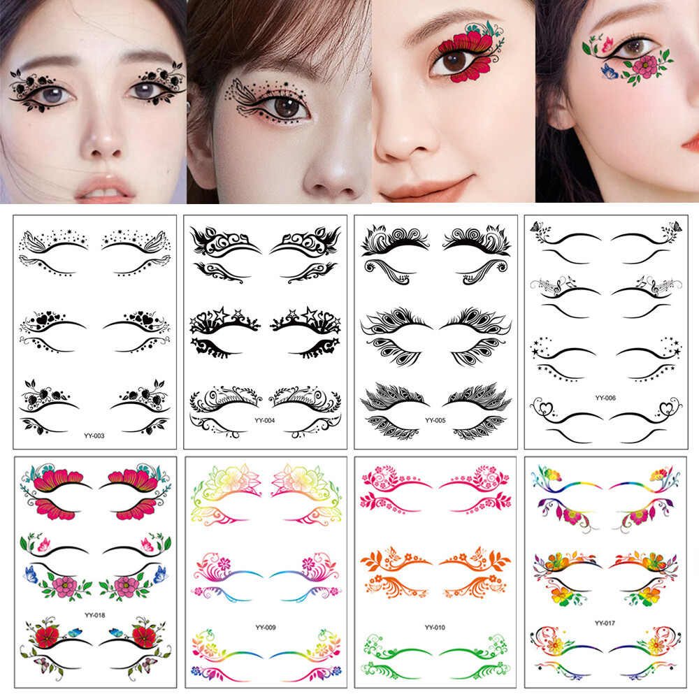 Mädchen Augen MakeUp Temporäre Tattoo Lidschatten Tattoo Aufkleber