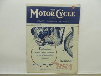 August 1947 THE MOTORCYCLE Magazine BSA Triumph Twin Moto Guzzi