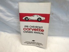 Original 1981 Corvette Owners Manual Original 1981 Corvette Owners Manual