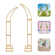 Set of 2 Gold Metal Wedding Arch Rack Flowers Frame Stand Party Backdrop Decor
