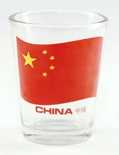 CHINA FLAG SHOT GLASS SHOTGLASS