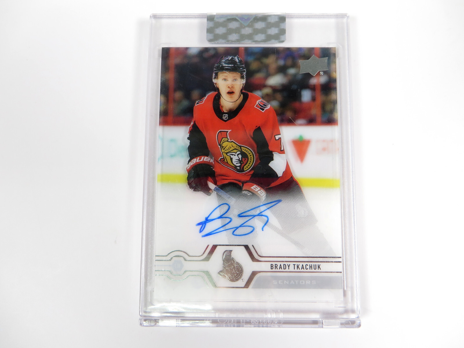 Brady Tkachuk #CC-BT Hockey Cards 2020 Upper Deck Clear Cut Autographs trading card — raw and PSA graded price guide