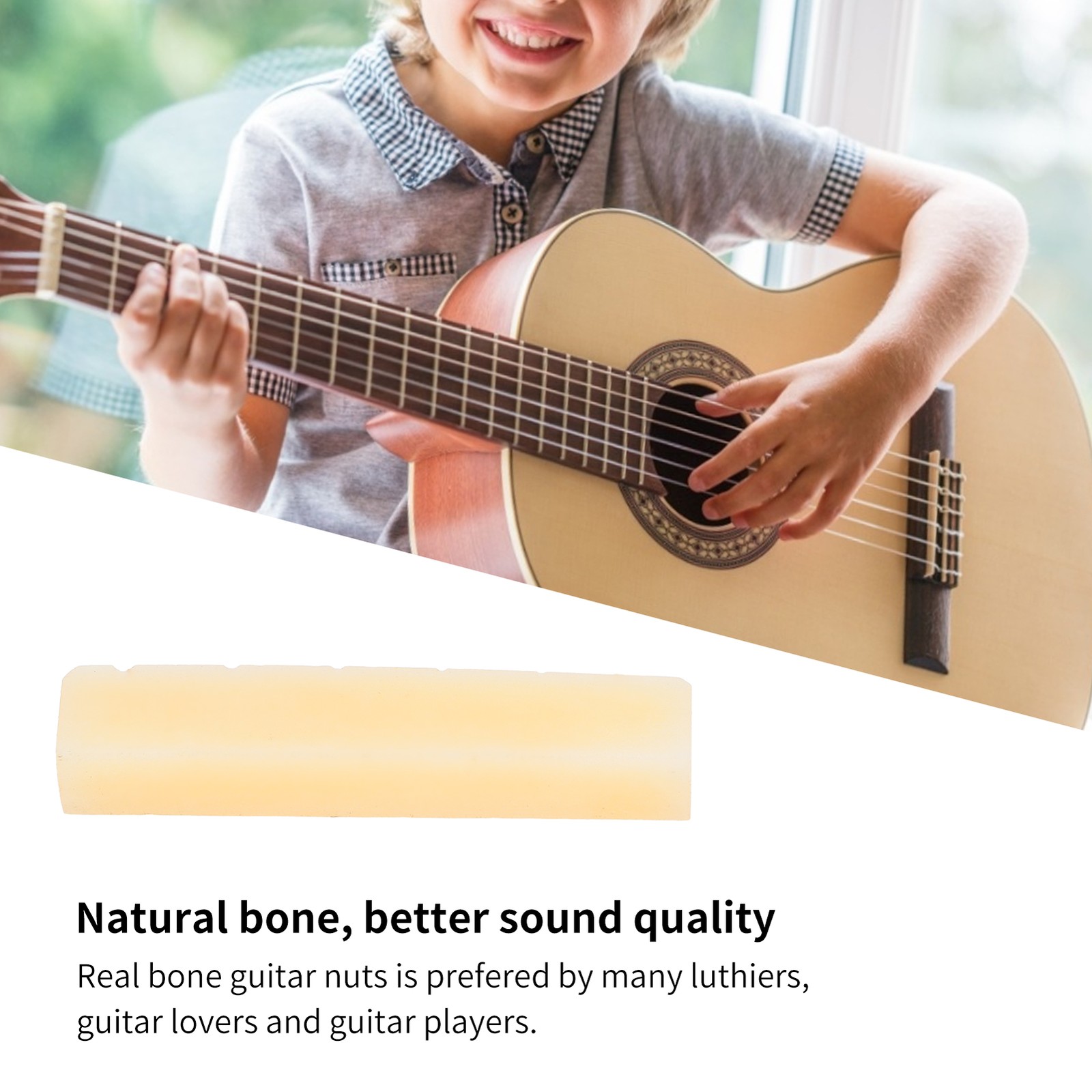 Unbleached Acoustic Guitar Nuts Fit For 43mm Guitar Slot Pure Complete Bone Fit