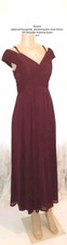 Azazie | Burgundy Pleated Front Queen Anne Dress Off Shoulder Evening Gown 4-6