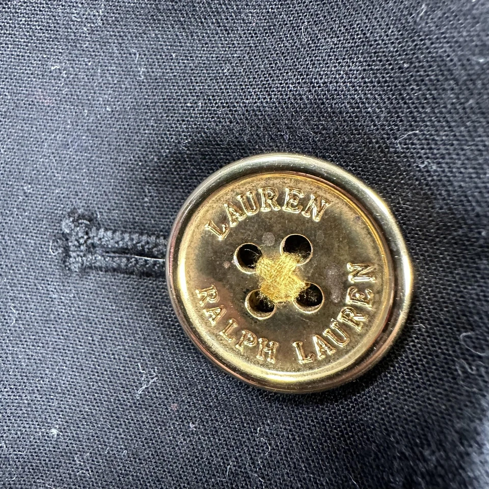 Blazer Lauren Ralph Lauren Feminino 1X Preto Crista Ouro Botão Jaqueta Preppy - Imagem 3 de 4