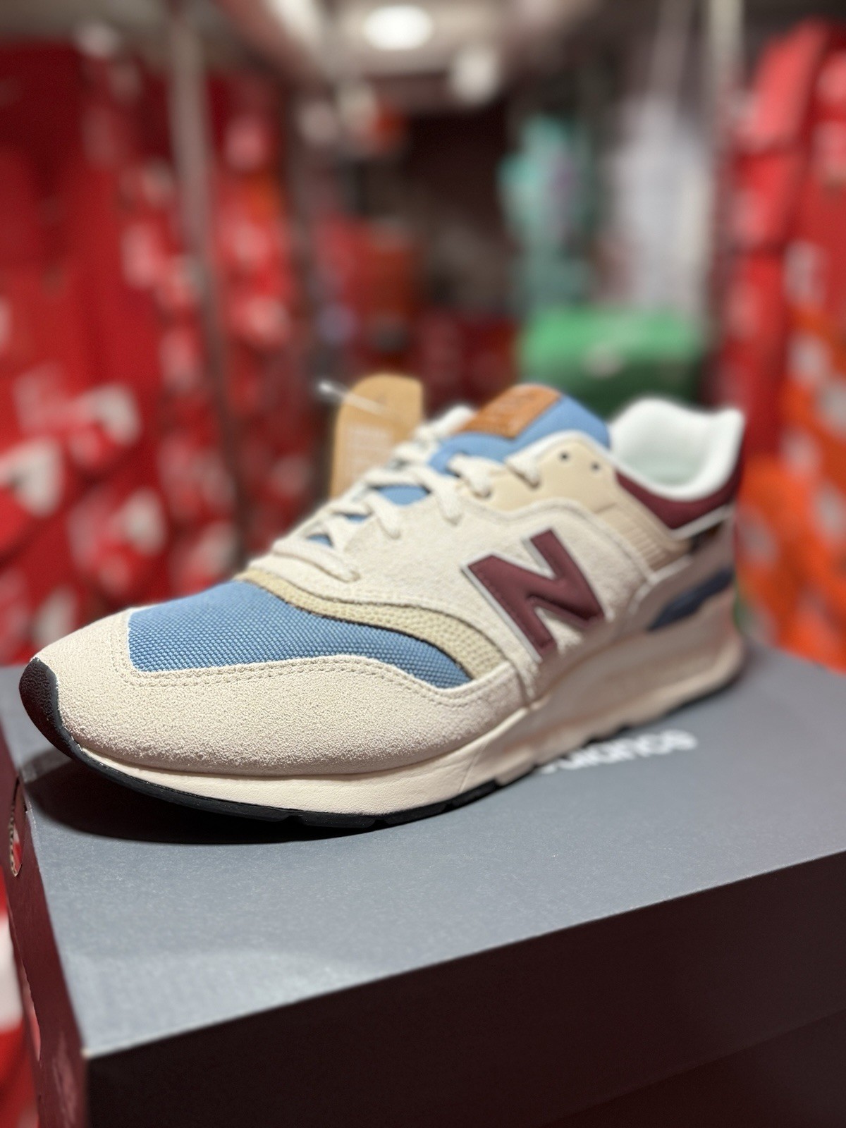 New Balance 997H Beige Shoreline Blue Men's Shoes Sneakers CM997HNL thumbnail 12