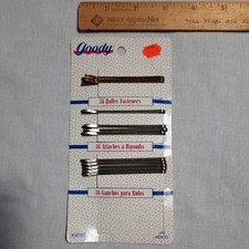 Vtg Goody Hair Roller Fasteners Clips 1994 Silver Brown 90s Large Bobby Pins