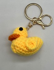 Handmade Crochet Yellow Chick Duck Amigurumi Keychain book Bag jeep Charm