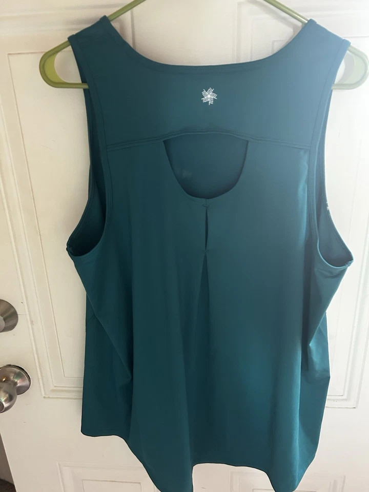 TEK GEAR 1X Tank Top Essential Gear Racerback 无袖运动青绿色女式 — 第 3/4 张图片