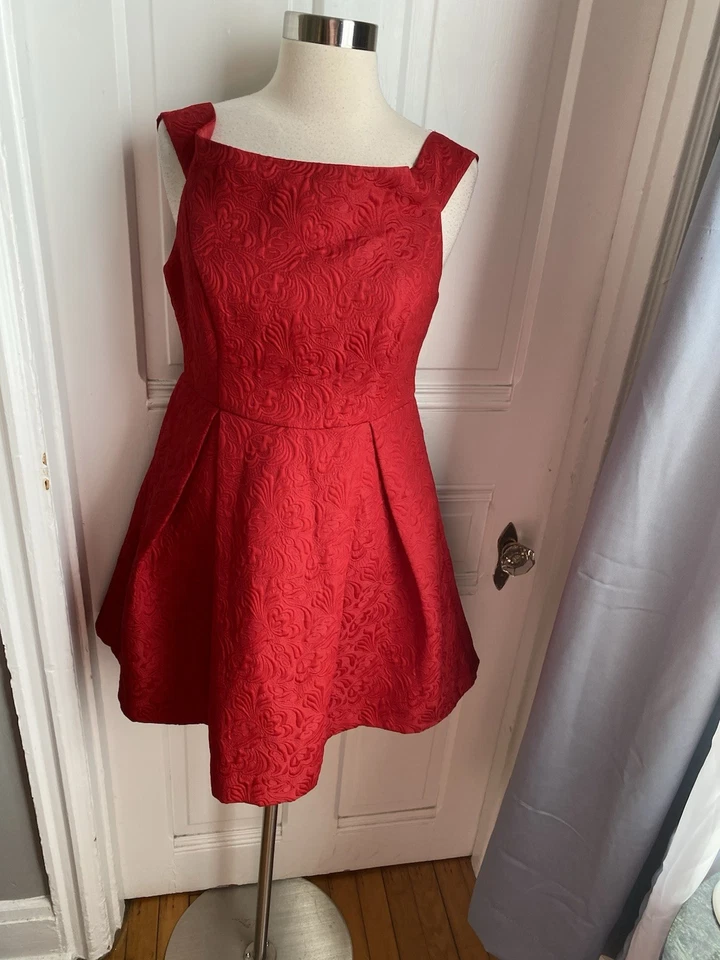 ARK & CO MINI VESTIDO DE FIESTA ROJO BORDADO - TALLA - BOLSILLO LATERAL - ¡NUEVO SIN ETIQUETAS! Foto 2 de 4