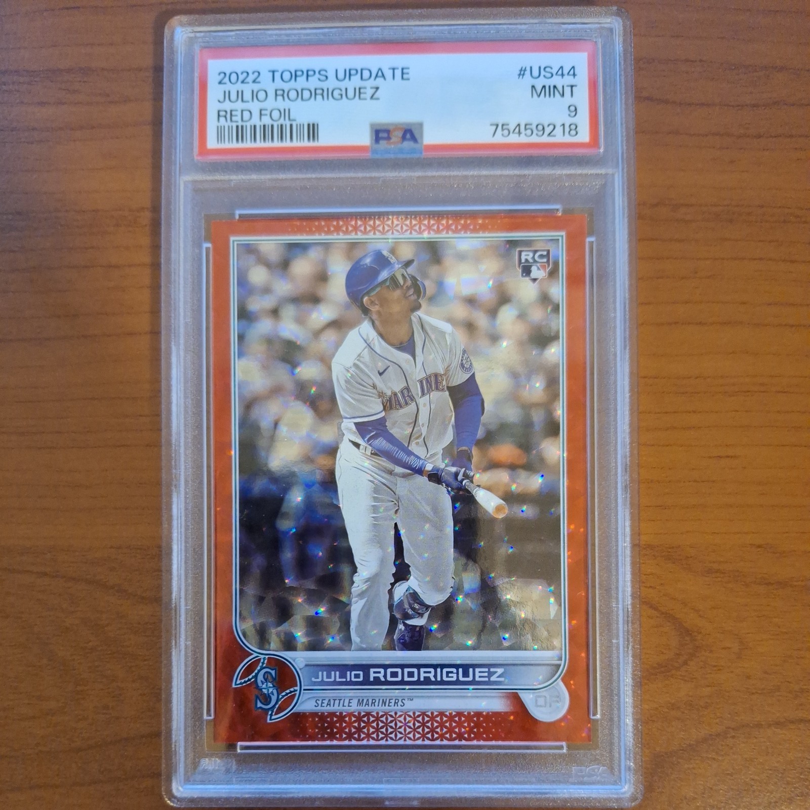 2022 Topps Update Julio Rodriguez Red Foil RC PSA 9 #US44 Mint /199