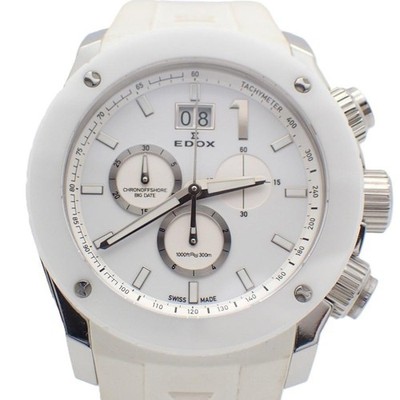 EDOX Class 1 Chronoffshore Big Date 10020 Quartz White Dial Rubber Men's Watch