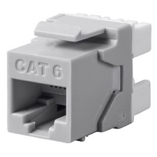 Cat6 RJ45 180 Degree Keystone Jack Punch Down Ethernet Network Dual Gray 25 unit
