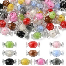 50pcs Opaque Acrylic Candy Beads Mixed Color for Jewelry Making DIY