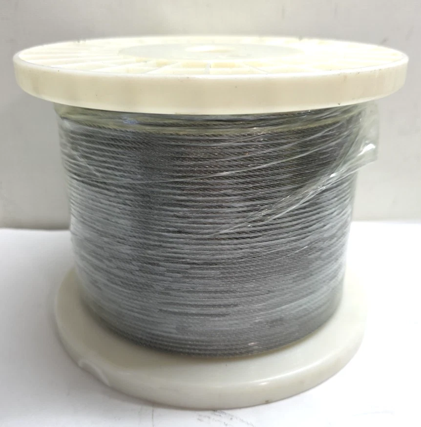 Кабель T316 из нержавеющей стали 1/8 дюйма 7x7 стальной трос 500 футов кабель перила - Изображение 2 из 3