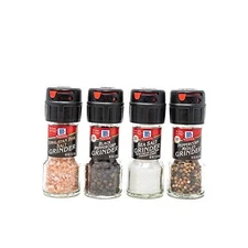  Salt & Pepper Grinder Variety Pack (Himalayan Pink Salt, Sea Salt, Black 