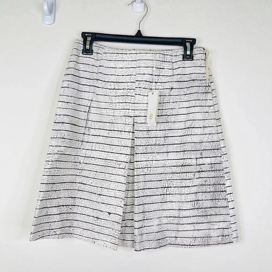 NUEVA Mini Falda Tory Burch Palma Línea A Artística Twee Preppy Oficina Carrera XS Talla 0 Foto 3 de 4