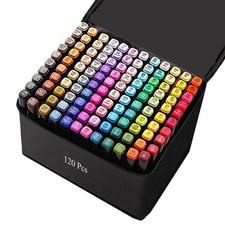 Alcohol Markers, 120 Colors Art Drawing Markers Set for Kids Adults Dual Tip ...
