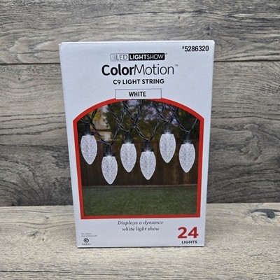Gemmy LED Lightshow Color Motion C9 Light String White 24 Ct 25ft Long