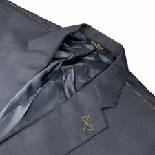 NEW Jos A Bank Signature Gold Men  s 100 Wool 2-Button Blazer Navy Plaid   48R