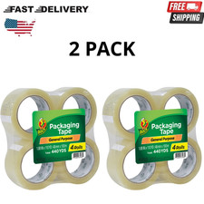 Duck Brand Clear Acrylic Packing Tape 1.88" x 110 Yd 4 Rolls, 2 Pack
