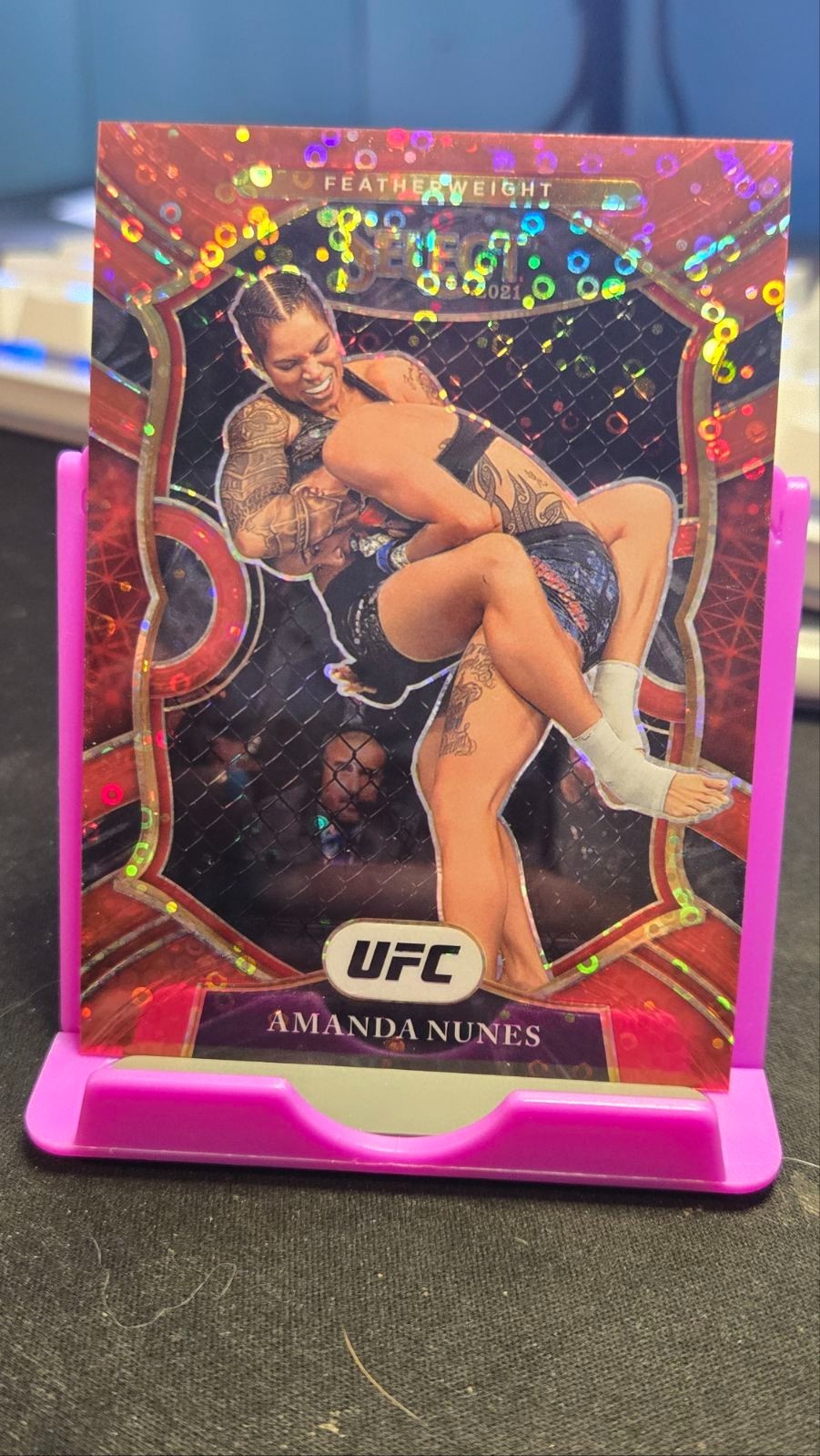 2021 Panini Select UFC - Concourse Amanda Nunes #56 Red Disco Prizm /199