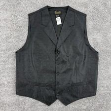 Scully Vest Men s XL Black Paisley AOP NWT Button Up Western Cowboy Ranchwear