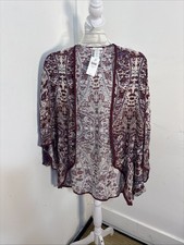 J. Jill paisley print kimono cardigan. S-L New NWT Cranberry Viscose Rayon