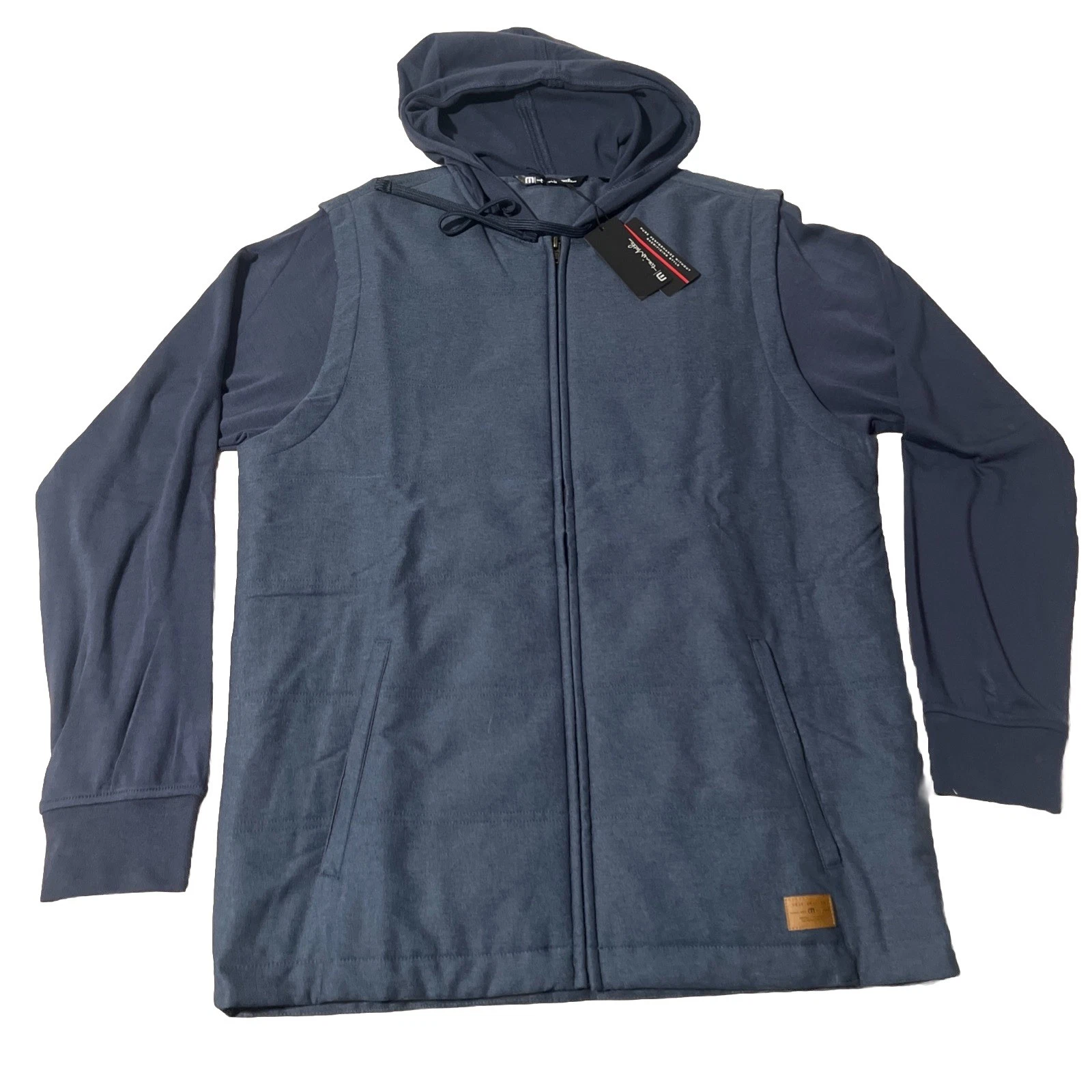 NWT Travis Mathew The Heater Tech Hoodie Mens M Navy Pullover Golf Performance