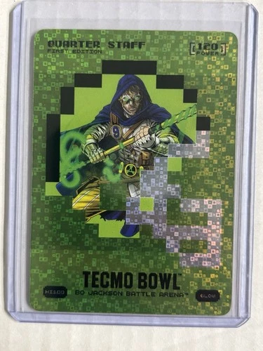 Bo Jackson Battle Arena Tecmo Bowl Quarter Staff Helmet Icons Glow 1st Edition