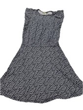 Boden Women's Jersey Dress Size 8  Flare Skirt Knee Length Cap Sleeve Navy