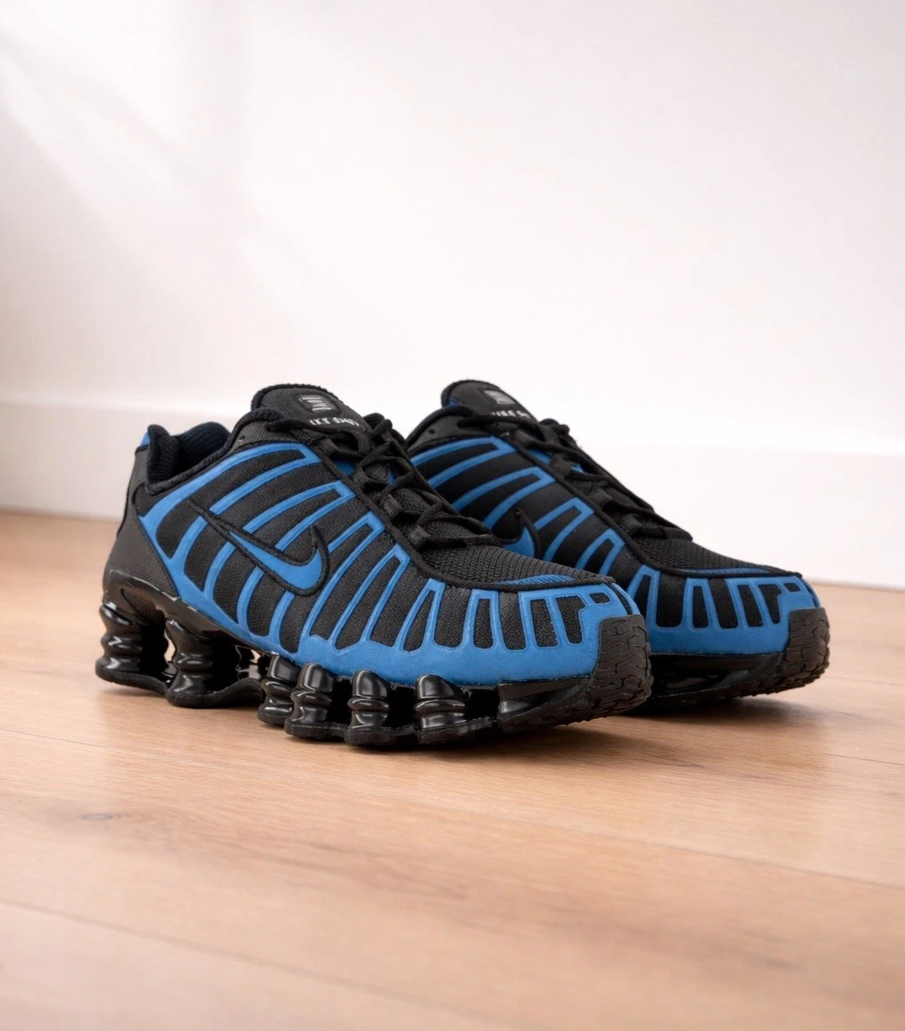 Men’s Nike Shox TL trainers black blue reflective Sneakers All Sizes RRP £155