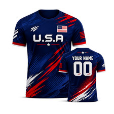 Custom USA Soccer Jersey, Personalized Name Number Football Shirt Gift