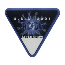 AC/DC 2001 Stiff Upper Lip Concert Tour After Show Backstage Pass - USA