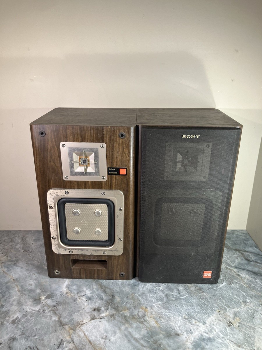 Pair Of Sony APM-22ES Speakers 6 Ohm 160w Tested Missing One Grill