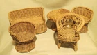 Vintage Barbie Brown Wicker Rattan Furniture Living Room, Patio Set 10 Pieces