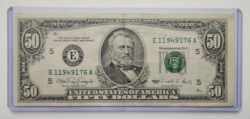 1990 $50 Bill Serial E Richmond