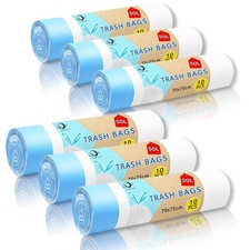 ® 60PCS Sacchi Spazzatura 50L LxH 70x75cm Bianco Polietilene Sacchetto Della