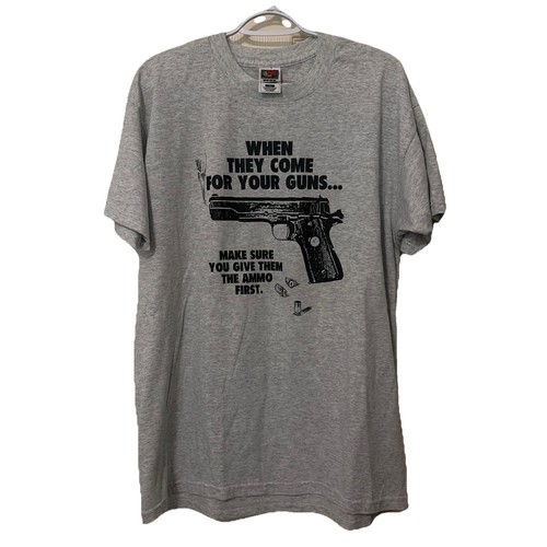 Vintage Gun Shirt Men XL 2nd Amendment Single Stitch When They Come For Your Gun