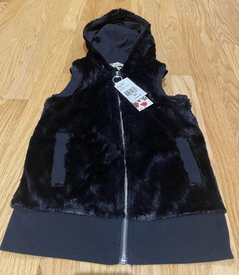 Niñas Speechless Niños Chaleco de Piel Negro con Capucha y Joe Fresh Talla 8 m Camiseta Nueva con Etiquetas Foto 4 de 4