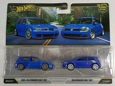 Hot Wheels Premium 2 Pack  04 Volkswagen Golf R32 Volkswagen Golf Mk7 NEW