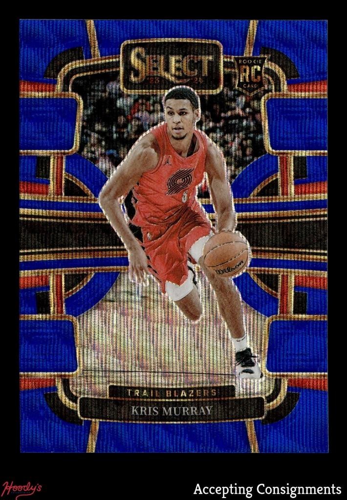 2023-24 Select Prizms Blue Wave #91 Kris Murray RC ROOKIE 46/75 Blazers